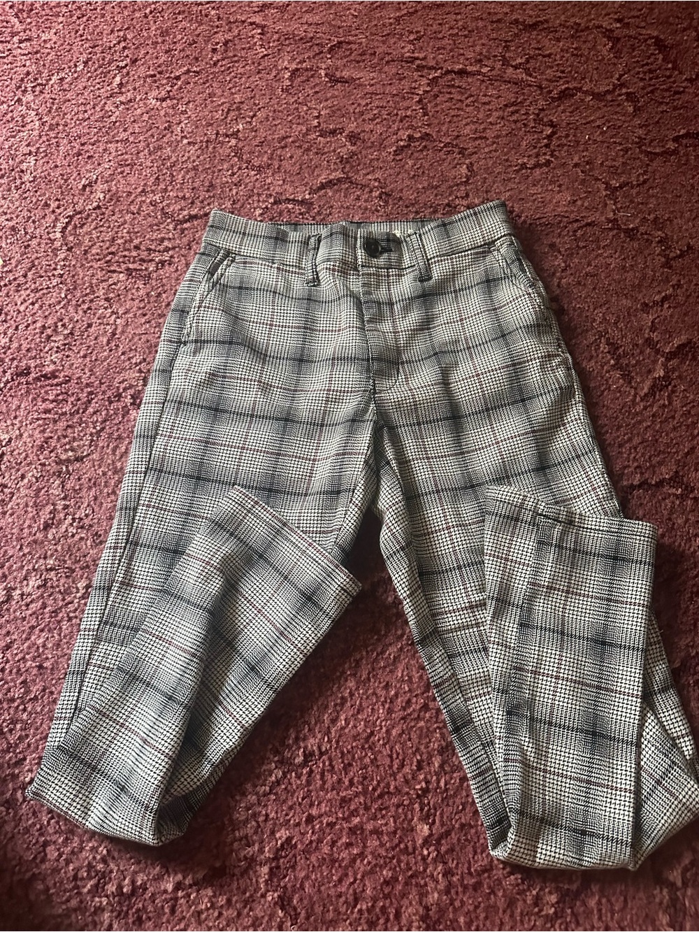 American Eagle Outfitters Plaid Dress Pants in Black and White